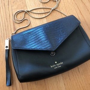 Kate Spade Chain Strap Snake Skin Black Crossbody